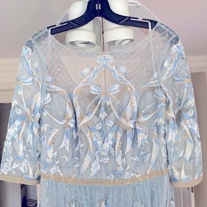 Light blue Marchesa Notte embroidered gown with tags